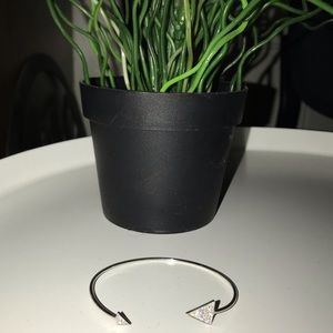 Silver Crystal Arrow Adjustable Bangle Bracelet